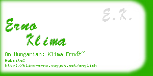 erno klima business card